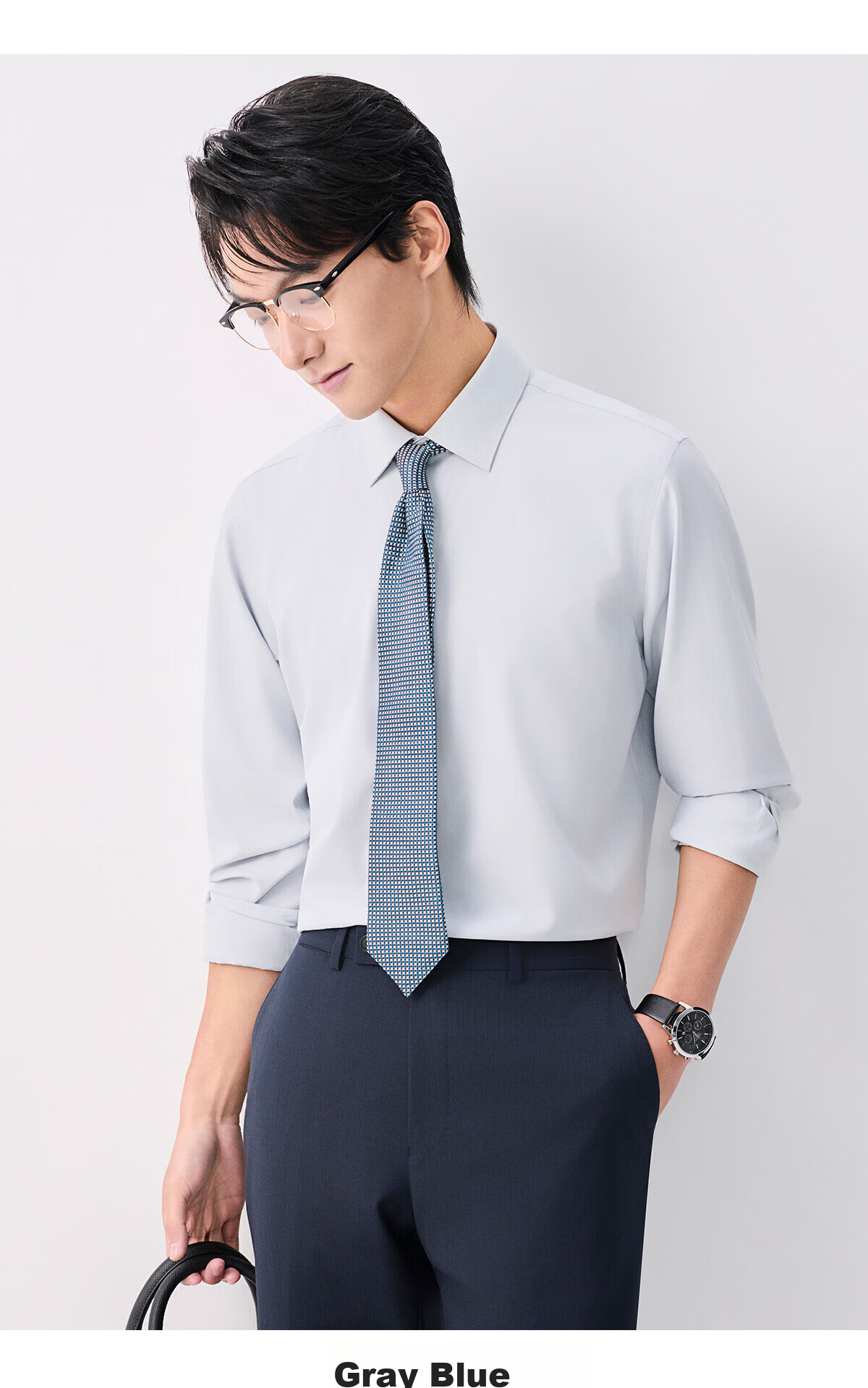 Baoxiniao Men's Cooling Long Sleeve Shirt Business Formal Wear KEBCA1103HU111 9